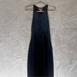 Velvet Vintage Black-shifts-to-Burgundy Floor Length Racerback Dress sz 10
